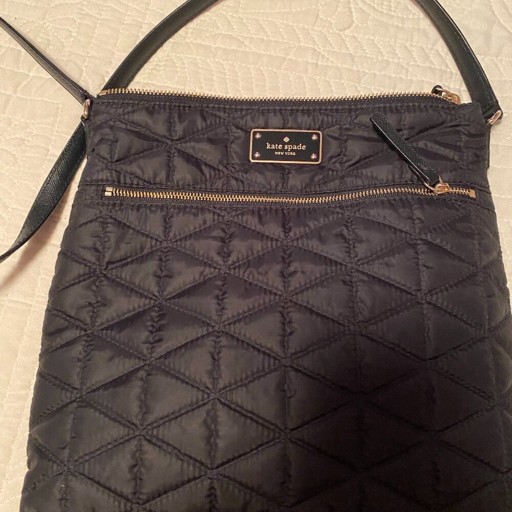 Kate Spade nylon crossbody bag, saffiano leather long strap slim travel